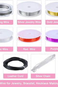 Jewelry making kit full set with pliers and beads

Jewelry tools and findings in plastic organizer

DIY jewelry accessories for crafting

Beads and charms assortment for bracelets

Jewelry-making supplies arranged in tiers

