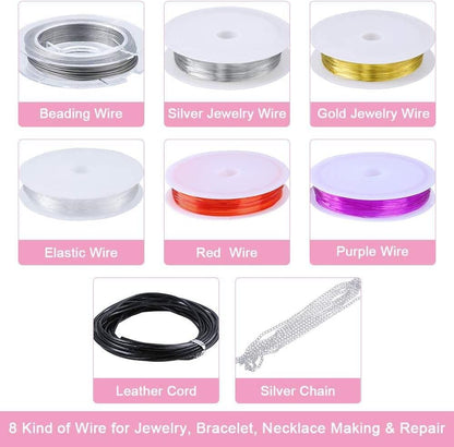 Jewelry making kit full set with pliers and beads

Jewelry tools and findings in plastic organizer

DIY jewelry accessories for crafting

Beads and charms assortment for bracelets

Jewelry-making supplies arranged in tiers

