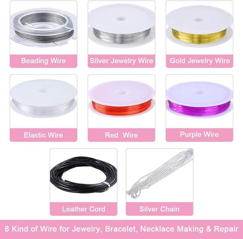 Jewelry making kit full set with pliers and beads

Jewelry tools and findings in plastic organizer

DIY jewelry accessories for crafting

Beads and charms assortment for bracelets

Jewelry-making supplies arranged in tiers

