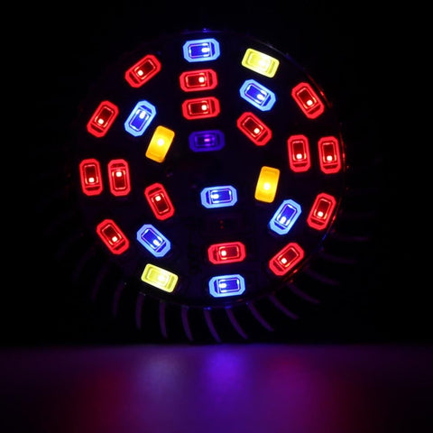 28W LED grow light bulb for indoor plant growth
Full spectrum E27 grow lamp emitting purple light
Hydroponic LED bulb with red blue white UV IR chips
Energy-efficient grow light for seedling and flowering
LED grow light with E27 base and cooling shell