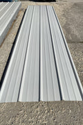 29-gauge steel siding panels in silver finish – side view
Close-up of red metal siding with smooth weather-resistant finish
Full stack of steel siding panels in multiple lengths
29-gauge corrugated siding installed on an exterior wall
Brown, white, and gray siding panel color options for metal exterior
Long 20ft steel panel view – suitable for barn or home