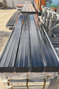 29-gauge steel siding panels in silver finish – side view
Close-up of red metal siding with smooth weather-resistant finish
Full stack of steel siding panels in multiple lengths
29-gauge corrugated siding installed on an exterior wall
Brown, white, and gray siding panel color options for metal exterior
Long 20ft steel panel view – suitable for barn or home