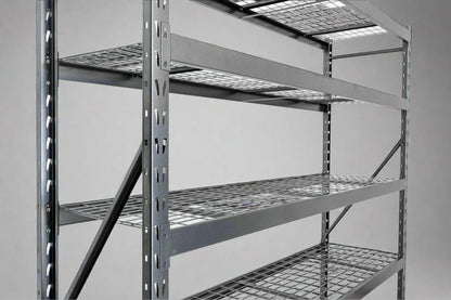 Black 5-tier steel utility rack for garage or warehouse use