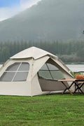 3–4 person waterproof dome tent with windows in outdoor field
Easy setup beige family camping tent with double doors
Pop-up hiking tent with mesh ventilation for backpacking trips
Lightweight dome tent ideal for spontaneous camping
