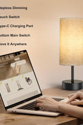 Modern Bedside Lamp with Pull Chain and LED Bulb Included