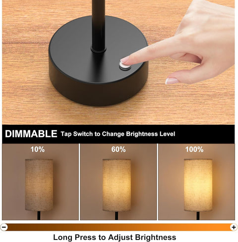 Compact Nightstand Lamp with Adjustable Light Settings for Bedrooms and Dorms