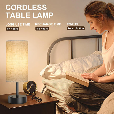 Charging Smartphone Using USB Ports on Bedside Table Lamp