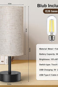 Minimalist LED Bedside Table Lamp with USB Charging for Modern Decor