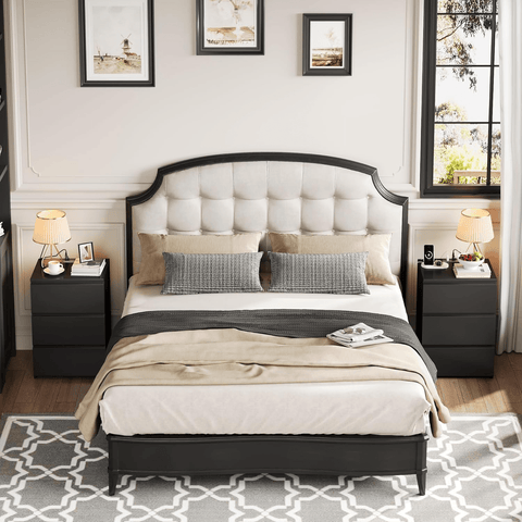 "Modern black 3 drawer dresser cabinet with USB charging station"

"White bedroom dresser cabinet with deep storage drawers"

"Bedroom scene with black 3 drawer storage chest"

"Minimalist white dresser cabinet for bedrooms"

"USB charging port feature on 3 drawer dresser cabinet"