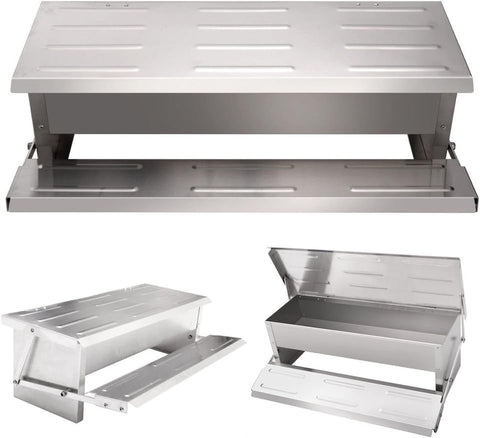 New 3 Ft Automatic Chicken Feeder – 22 lb / 10 kg Self - Opening Treadle Feeder for Poultry 823418 - with | Sold by Uncle Wiener's Wholesale
