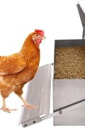 New 3 Ft Automatic Chicken Feeder – 22 lb / 10 kg Self - Opening Treadle Feeder for Poultry 823418 - with | Sold by Uncle Wiener's Wholesale