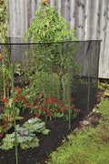 3x15 ft black plastic hardware net roll for garden fencing
Close-up of HDPE chew-proof plastic mesh grid 3/8 inch spacing
Plastic netting around vegetable garden raised beds
Black flexible mesh roll for chicken coops or pet fencing