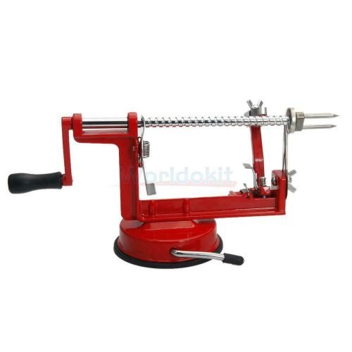 3-in-1 stainless steel apple peeler, corer, and slicer with hand crank and suction base