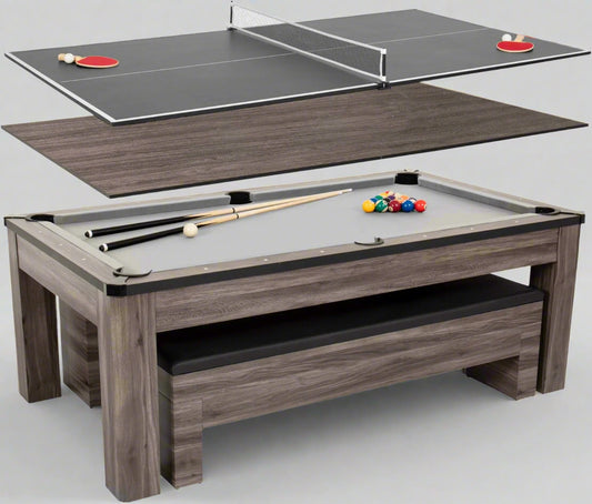 NEW 3 IN 1 COMBINATION TABLE INCLUDES POOL TABLE TENNIS & DINING - with | Sold by Uncle Wiener's Wholesale