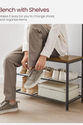 New 3 - in - 1 Hall Tree Coat Rack with Shoe Storage Bench – Entryway Organizer with Steel Frame S1322 - with | Sold by Uncle Wiener's Wholesale