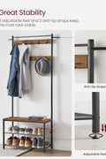 New 3 - in - 1 Hall Tree Coat Rack with Shoe Storage Bench – Entryway Organizer with Steel Frame S1322 - with | Sold by Uncle Wiener's Wholesale