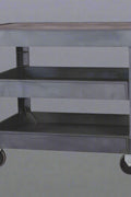 3-Layer Heavy Duty Utility Cart with 500 lbs Capacity and Rolling Wheels for Industrial Storage Use