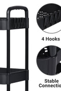 NEW 3 Layer Plastic Rolling Storage Cart Black AMPTR373 - with | Sold by Uncle Wiener's Wholesale