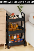 NEW 3 Layer Plastic Rolling Storage Cart Black AMPTR373 - with | Sold by Uncle Wiener's Wholesale