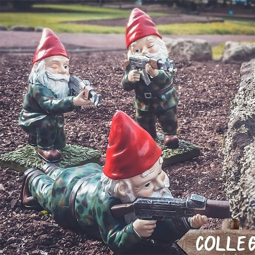Military Garden Gnome Set – Armed with AK47, Resin 3-Pack Lawn Ornament | SKU 519318