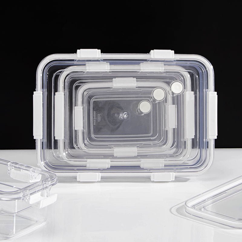 "airtight food container set with clear lids"

"3-pack BPA-free tritan food containers"

"stackable airtight containers for pantry"

"microwave and freezer-safe storage boxes"

"leak-proof food storage container set"
