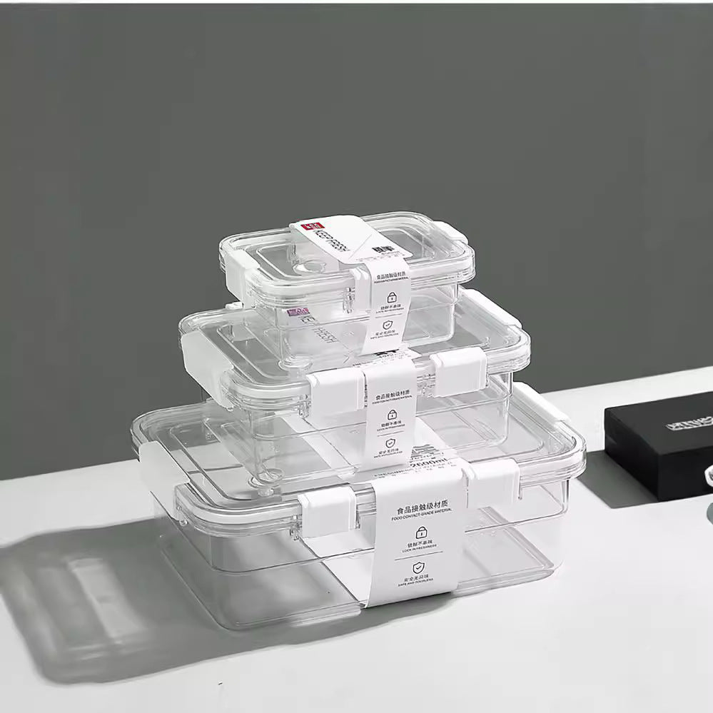 "airtight food container set with clear lids"

"3-pack BPA-free tritan food containers"

"stackable airtight containers for pantry"

"microwave and freezer-safe storage boxes"

"leak-proof food storage container set"