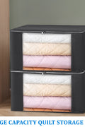 3-pack foldable clothes storage bags with clear window and handles
breathable black storage bags with zippers for bedding and clothing
closet organizer storage solution – 3-pack zippered bags