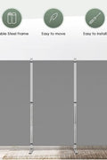 3-panel gray office privacy divider with freestanding base
Foldable room divider screen 8.64 FT x 6 FT for home or office
Modern freestanding partition for workspace or studio
Gray folding privacy panel for shared spaces