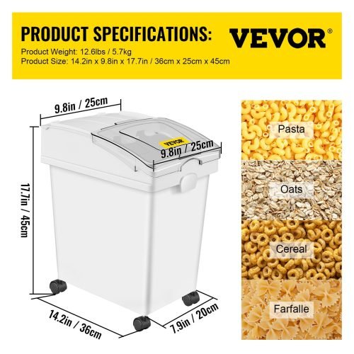 3-pack 6.6-gallon commercial food storage bins with scoops and sliding lids on caster wheels