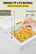 3-pack 6.6-gallon commercial food storage bins with scoops and sliding lids on caster wheels