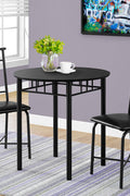 Black 3-piece dining table set with round table and 2 chairs

Modern bistro set with cushioned seats for small dining spaces

K1013 3-piece kitchen table and chair combo