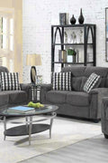 BT2310 full living room set in black – sofa, loveseat, chair
Dark gray version of BT2310 3-seater set
Close-up of tufted cushion details
Side profile showing wood legs and frame
Full view of all three pieces together in staged living room