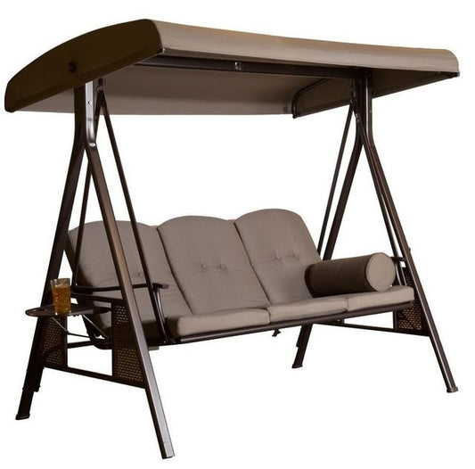 New 3 - Person Outdoor Swing with Canopy – Padded Hammock Porch Swing with Metal Frame & Gazebo Style Shade CS18006 - with | Sold by Uncle Wiener's Wholesale