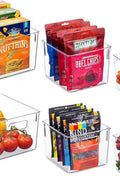 "3-piece clear pantry bin set in fridge"

"stackable food storage containers"

"kitchen organization clear plastic bins"

"bpa-free pantry organizer set"

"fridge and cabinet bin set"
