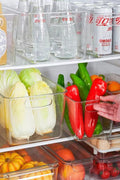 "3-piece clear pantry bin set in fridge"

"stackable food storage containers"

"kitchen organization clear plastic bins"

"bpa-free pantry organizer set"

"fridge and cabinet bin set"