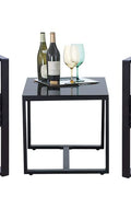 New 3 - Piece Outdoor Patio Furniture Set – Wicker Chairs & Glass - Top Table | 726616 - with | Sold by Uncle Wiener's Wholesale