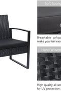New 3 - Piece Outdoor Patio Furniture Set – Wicker Chairs & Glass - Top Table | 726616 - with | Sold by Uncle Wiener's Wholesale