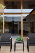 New 3 - Piece Outdoor Patio Furniture Set – Wicker Chairs & Glass - Top Table | 726616 - with | Sold by Uncle Wiener's Wholesale