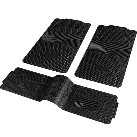 New 3 - Piece Universal Rubber Floor Mat Set for Car, Truck & SUV – All - Weather Protection | SKU: 3090 - with | Sold by Uncle Wiener's Wholesale