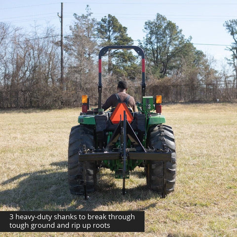 3-Point 3-Shank Subsoiler – Front View

Subsoiler Mounted on Tractor – Working in Field

Adjustable Shank Subsoiler – Side View

Ground Ripper for Tractors – Black Finish

Heavy-Duty Subsoiler with Category 1 & 2 Hitch