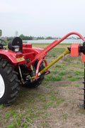 3-point tractor post hole digger in field with 12 inch auger bit
Auger attachment technical diagram showing dimensions
Close-up of 12-inch heavy-duty auger bit