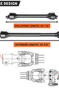 3-point tractor post hole digger in field with 12 inch auger bit
Auger attachment technical diagram showing dimensions
Close-up of 12-inch heavy-duty auger bit