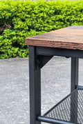 New 3 - Tier End Table with Wood Top and Steel Mesh Shelves TLET2505 - with | Sold by Uncle Wiener's Wholesale