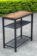 New 3 - Tier End Table with Wood Top and Steel Mesh Shelves TLET2505 - with | Sold by Uncle Wiener's Wholesale