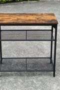 New 3 - Tier End Table with Wood Top and Steel Mesh Shelves TLET2505 - with | Sold by Uncle Wiener's Wholesale