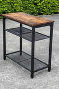 New 3 - Tier End Table with Wood Top and Steel Mesh Shelves TLET2505 - with | Sold by Uncle Wiener's Wholesale