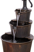 NEW 3 Tier Garden Barrel Fountain GT3023 – Rustic Outdoor Water Feature - with | Sold by Uncle Wiener's Wholesale