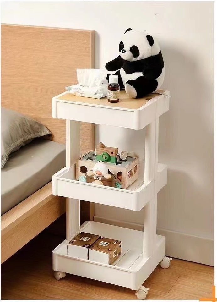 NEW 3 Tier Rolling Adjustable Bedroom Cart K0031 - with | Sold by Uncle Wiener's Wholesale