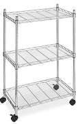 New 3 - Tier Wire Shelving Rack with Casters – Rolling Storage Organizer Shelf WS883 - with | Sold by Uncle Wiener's Wholesale