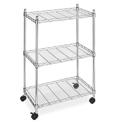 New 3 - Tier Wire Shelving Rack with Casters – Rolling Storage Organizer Shelf WS883 - with | Sold by Uncle Wiener's Wholesale